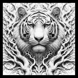 Tiger 3D Illusion Laser Engraving File: Wildlife Art (Lightburn Compatible)