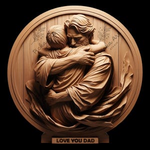 Father&#39;s Day 3D Illusion Laser Engraving File: Heartfelt Gift (Digital Download)