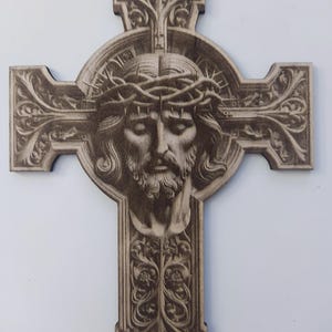 Laser engraving file of Jesus on the Cross with detailed depiction.