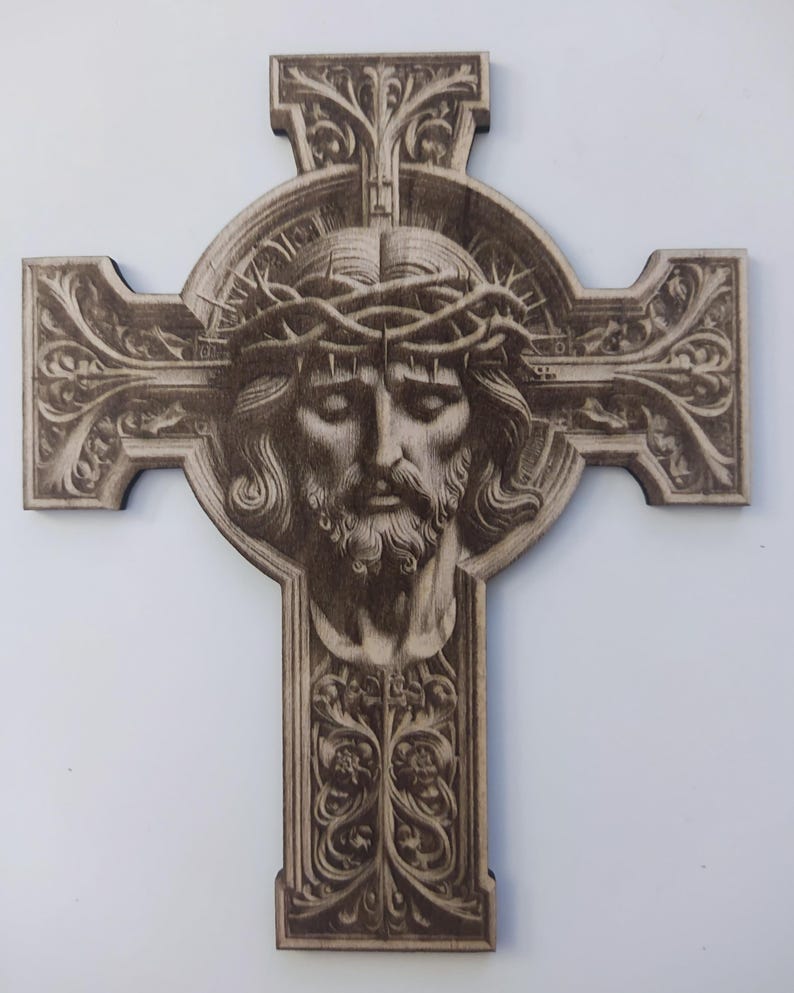 Laser engraving file of Jesus on the Cross with detailed depiction.