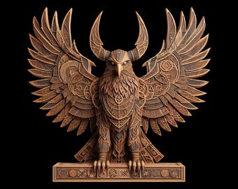 Viking Crow Laser Engraving File: Norse Mythology 3D Illusion (Digital Download)