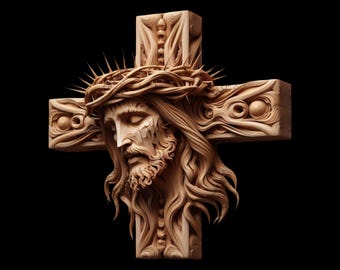 Crucifixion 3D Illusion Laser Engraving File: Christ Cross Design (Digital Download)