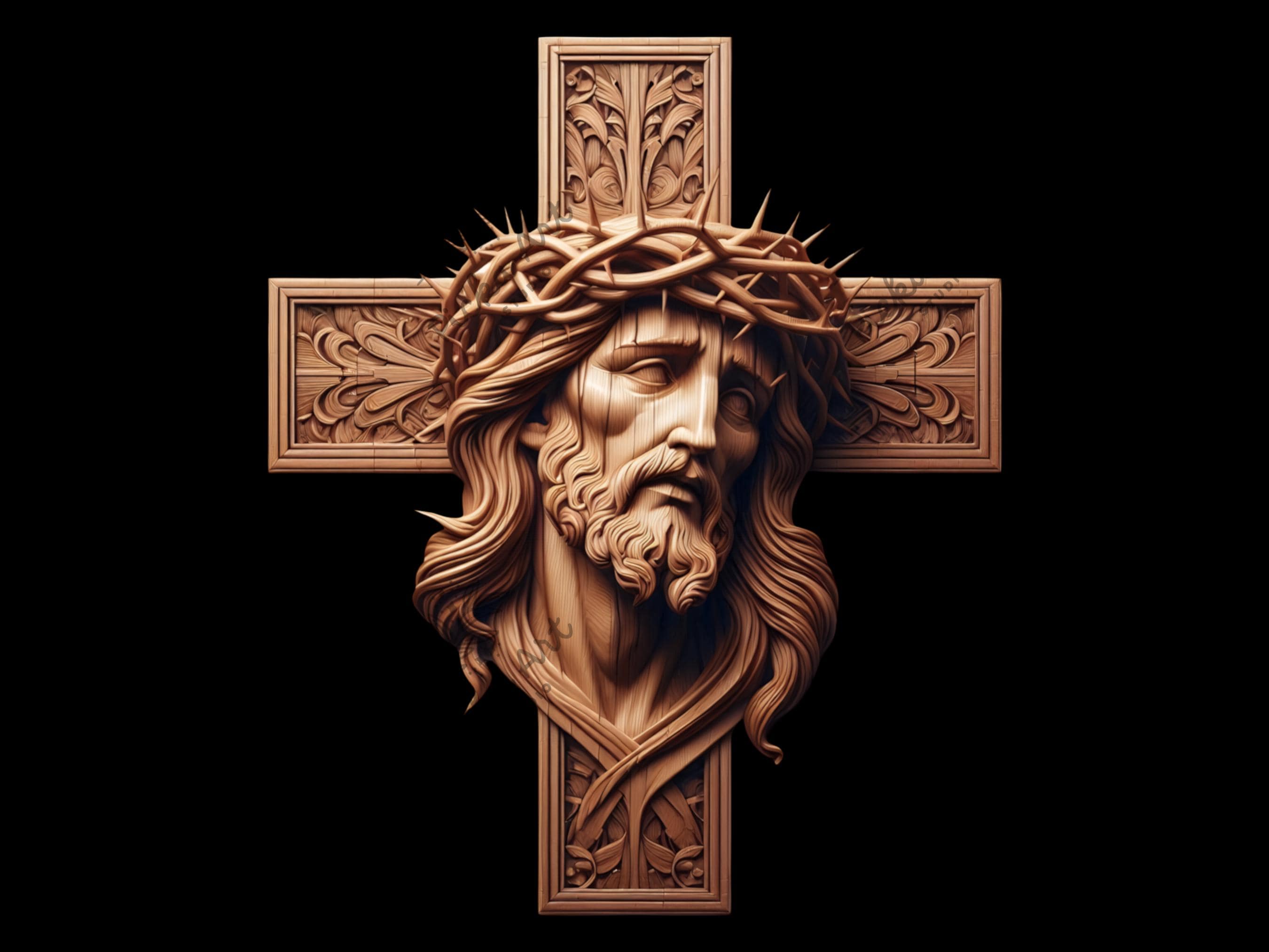 Jesusページ Jesus on Cross Laser Engraving File: Crown of Thorns Design