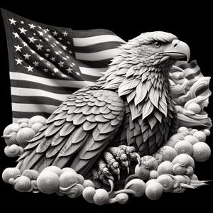 Eagle US Flag Laser Engraving File: Patriotic Artwork (CO2, Glowforge, xTool)