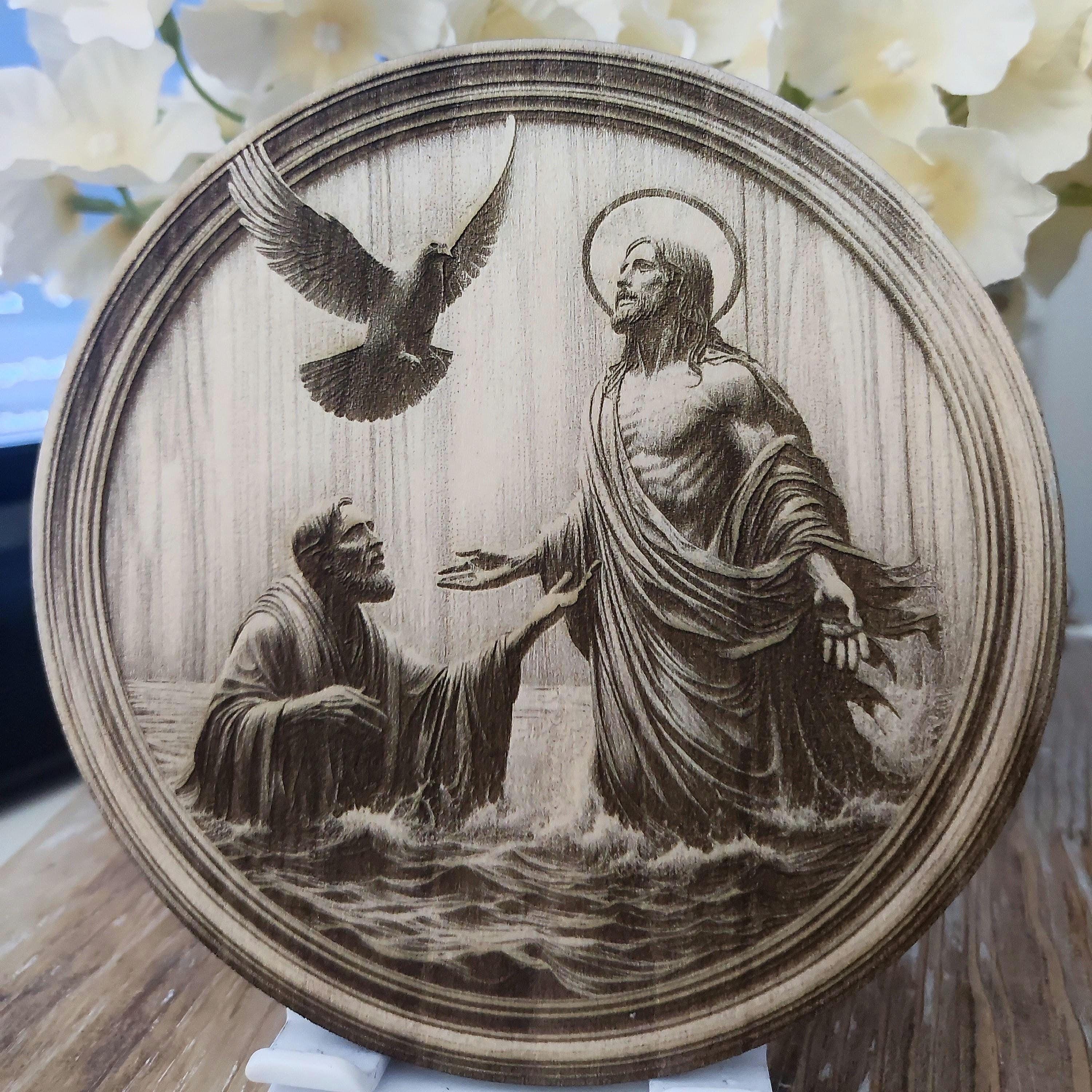 Baptism of Jesus Laser Engraving File: Christian Art (digital Download ...