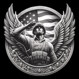 Fallen Soldier Tribute Laser Engraving File: 3D Illusion, Military Veteran Design