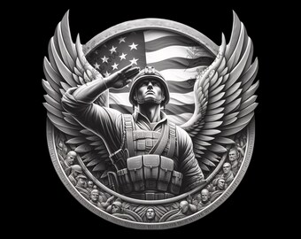 Fallen Soldier Tribute Laser Engraving File: 3D Illusion, Military Veteran Design