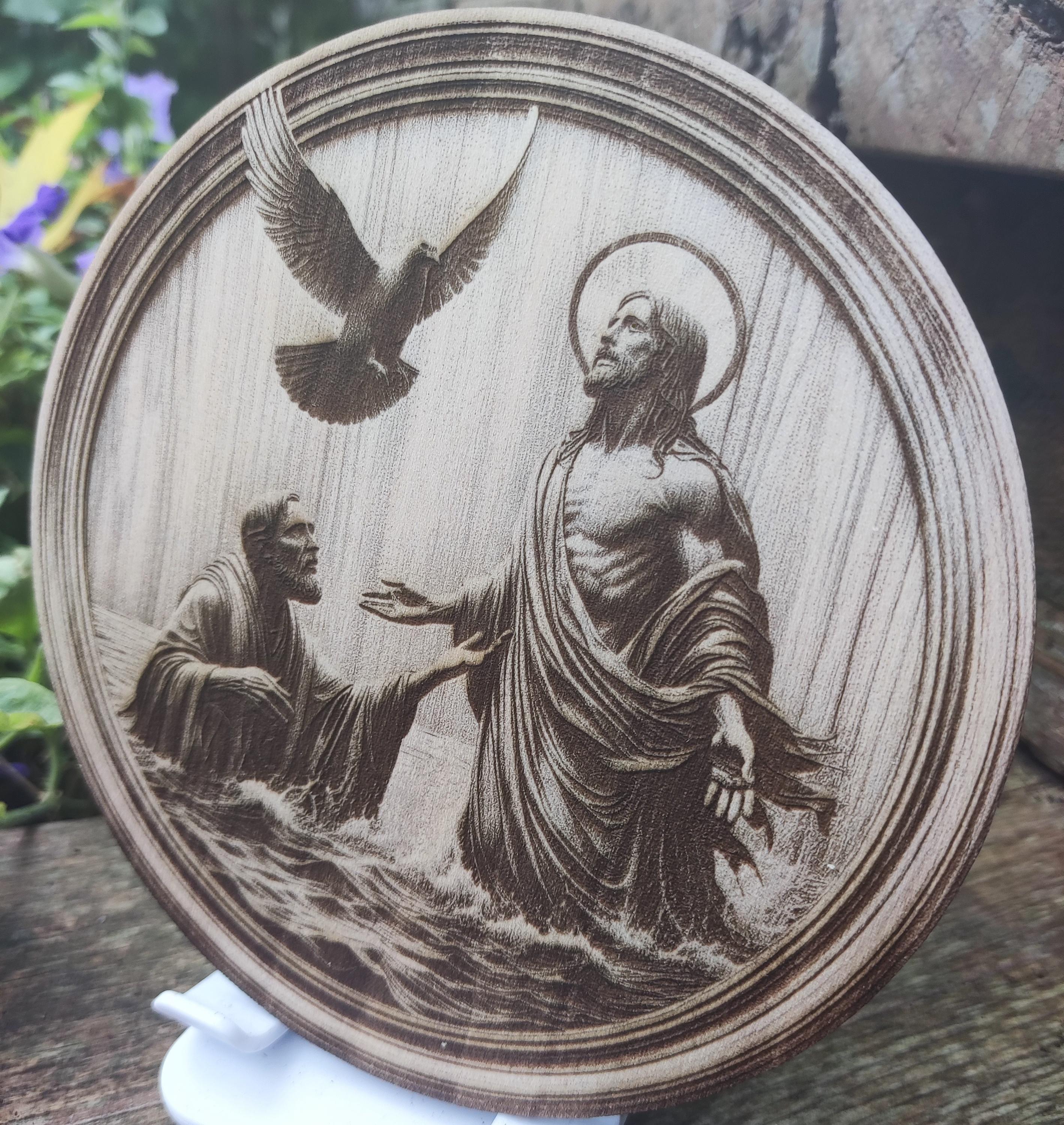 Baptism of Jesus Laser Engraving File: Christian Art (digital Download ...
