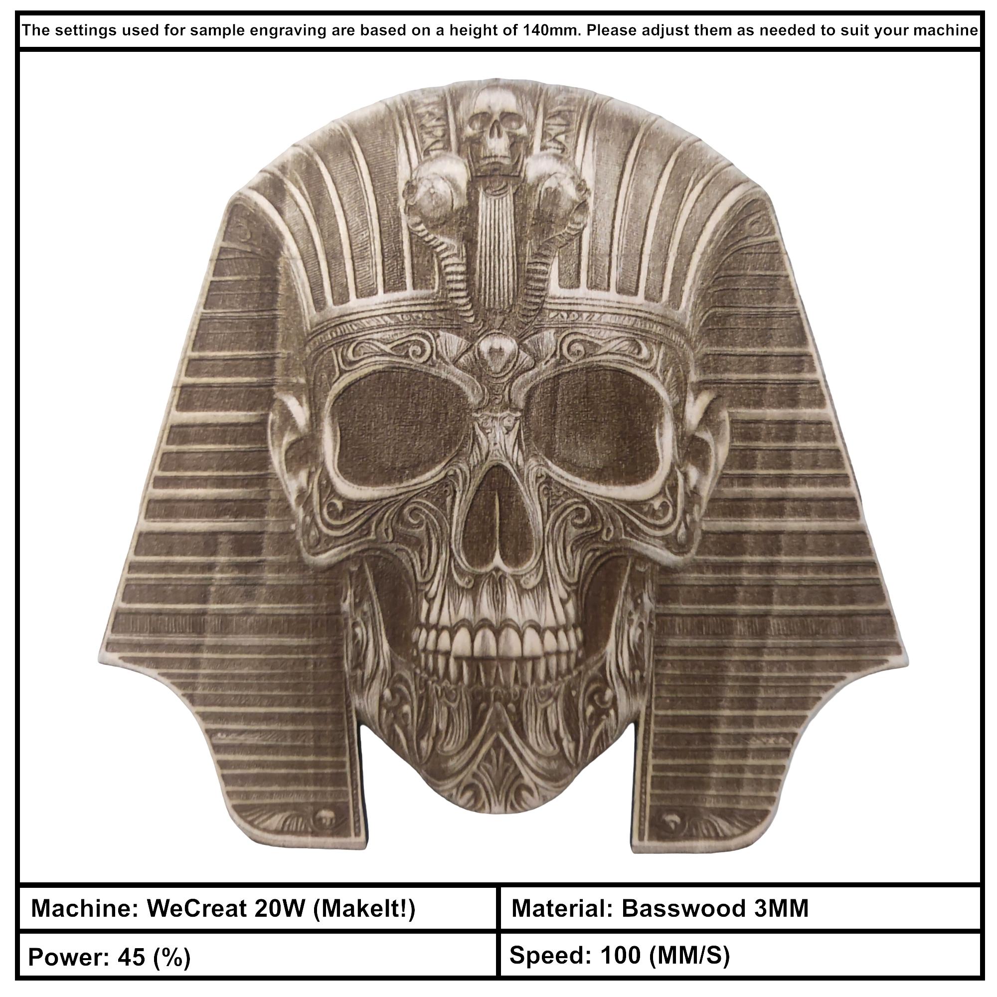 ファラオの頭蓋骨 3D イリュージョン レーザー彫刻ファイル (デジタル) - Etsy 日本, image size:2000x2000