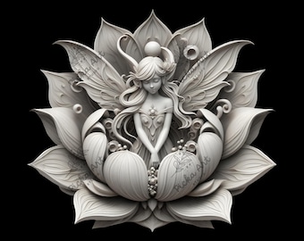 Fairy Flower 3D Illusion Laser Engraving File (Digital Download)