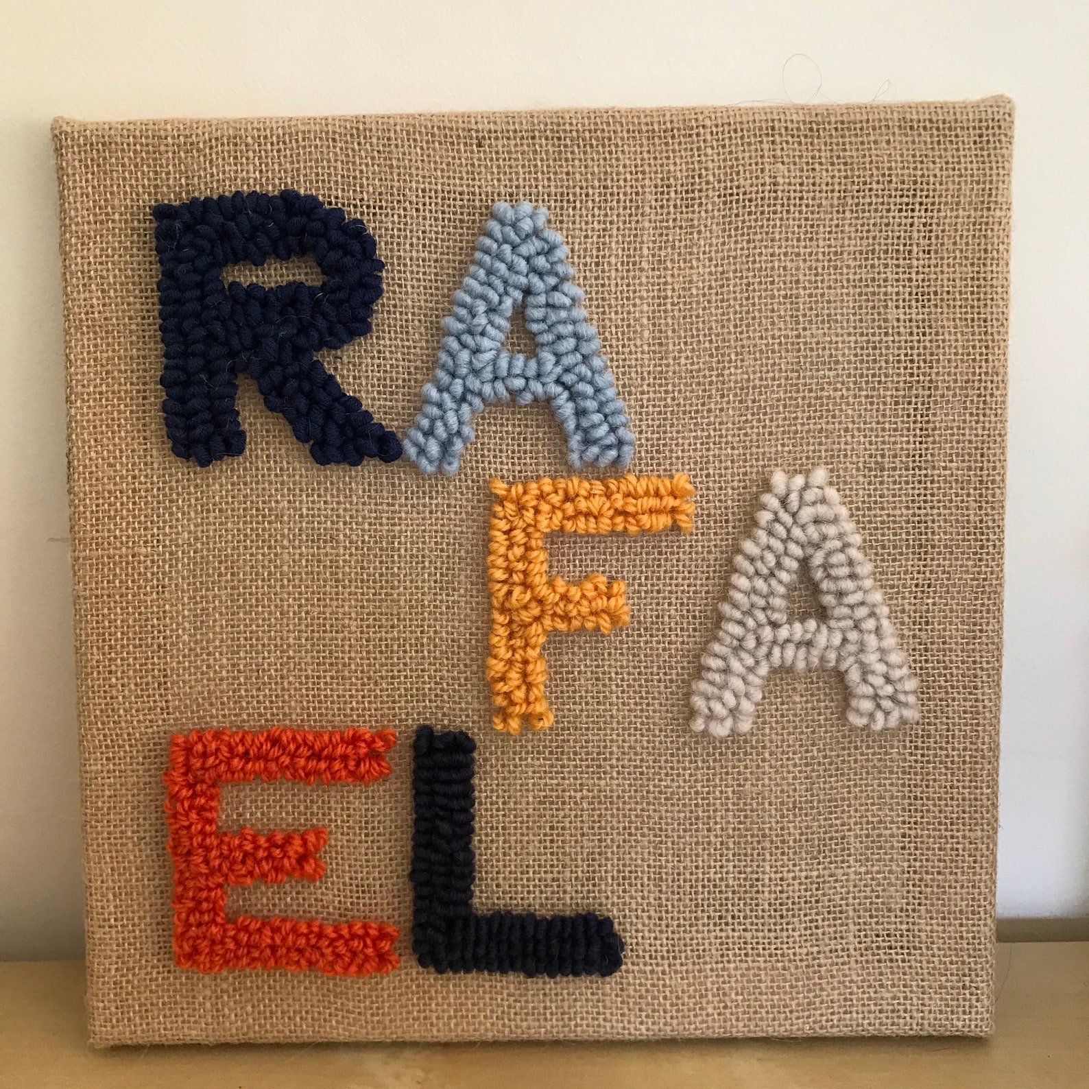 Personalised Baby Name Punch Needle Nursery Decoration Wall Etsy