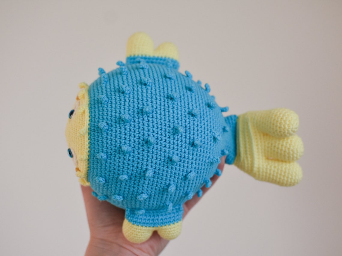 Blowfish crochet Baby Puffer Fish toy plush pufferfish | Etsy
