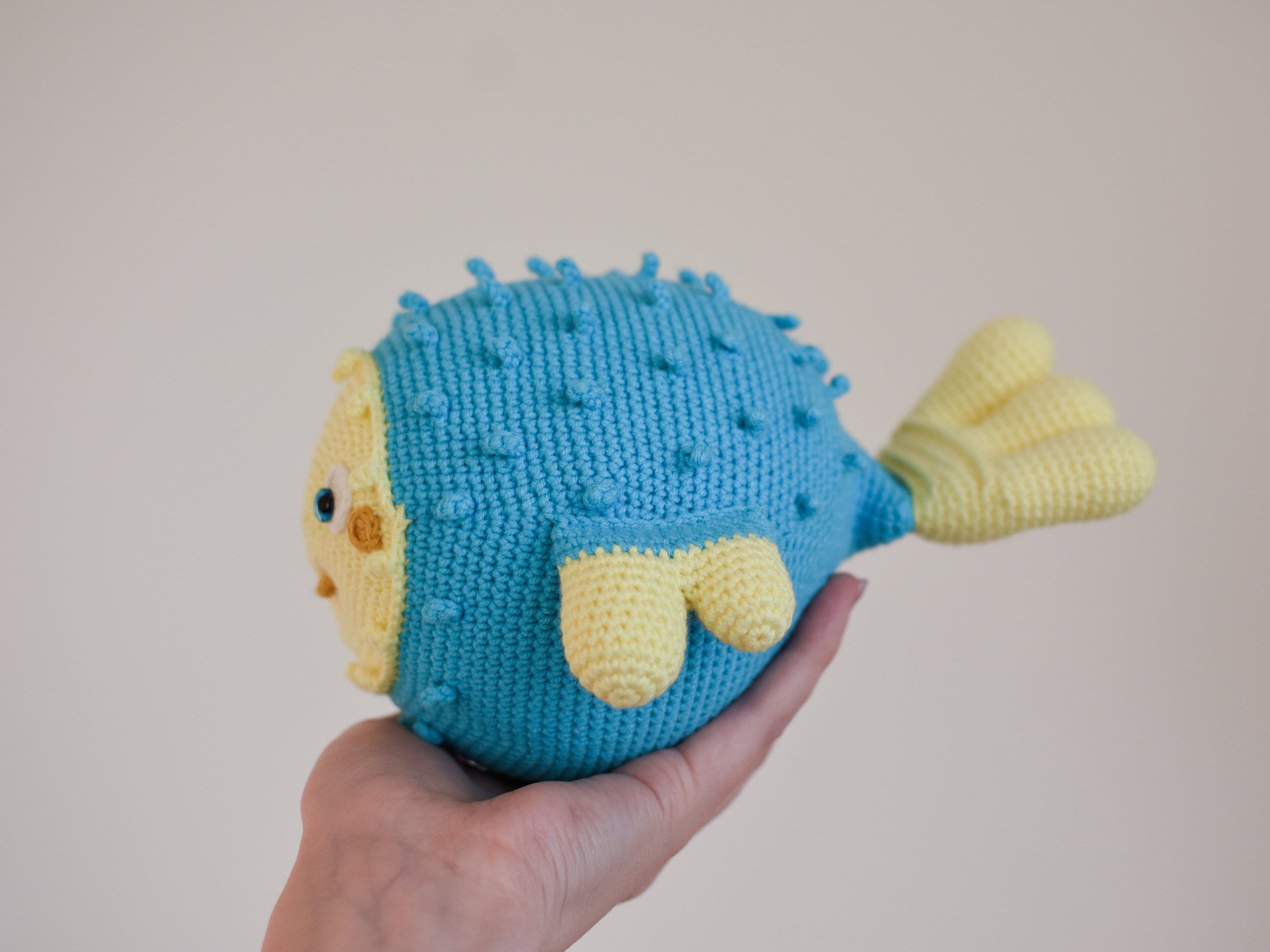 Blowfish crochet Baby Puffer Fish toy plush pufferfish Etsy