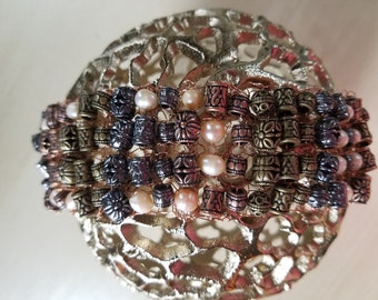 Beaded cuff bracelet