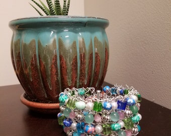 Beaded cuff bracelet