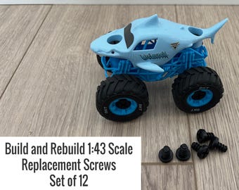 Build and Rebuild 1:43 Replacement Screws Set of 12, Monster Truck Replacement Pieces