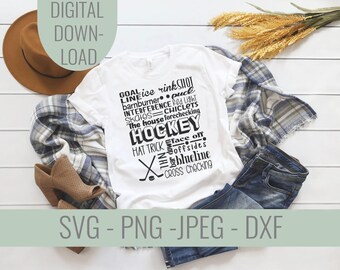 Hockey Sayings Subway Art SVG, Hockey Mom and Family Cricut svg, Hockey Season Subway Art Cut File, Hockey Season Symbols Shirt
