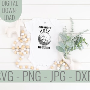 Grappige golf baby SVG, nog één gat voor het slapen gaan, golf familie Cricut svg, golfseizoen baby-outfit, golf baby-bestand, golfliefhebber gesneden bestand