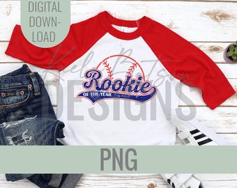 Rookie of the Year PNG, Rookie 1st Birthday Party, Baby's First Birthday, Baseball Shirt PNG Design, Birthday Shirt, Birthday Boy Png