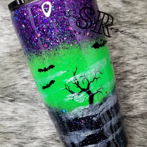 Halloween Spooky Glitter Tumbler | 20oz Ready Made Cup