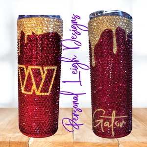Custom Bling Tumbler | 20 oz Rhinestone Cup | Personalized Team Colors | Personalized Name and favorite colors
