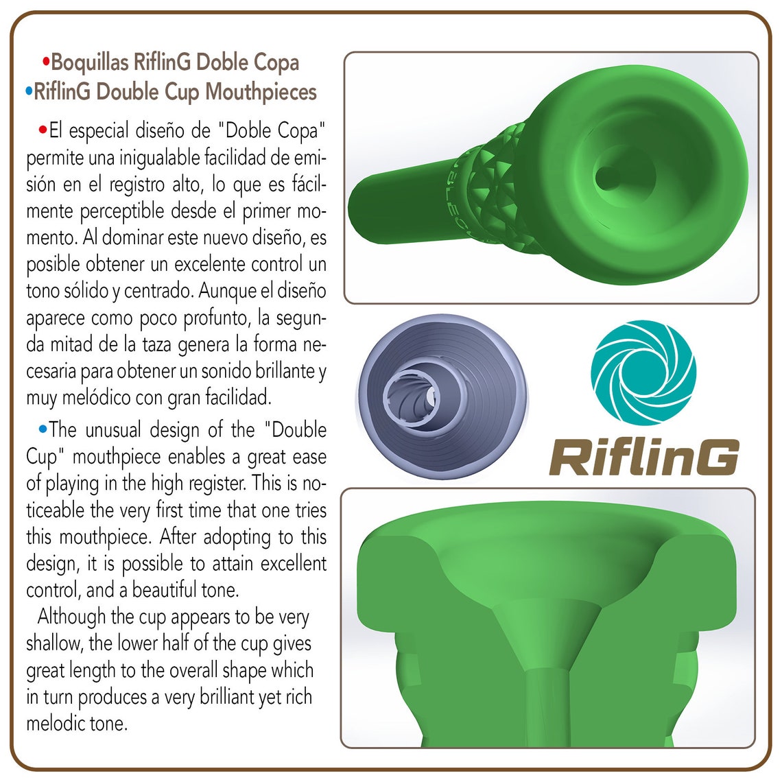 Rifling Double Cup Mouthpieces for Trumpet 6 Sizes Etsy Canada