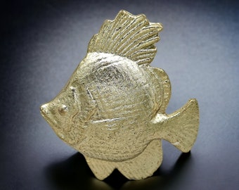 Möbelknöpfe Griffe gold Fisch