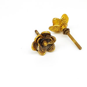 Furniture knobs knobs gold flower