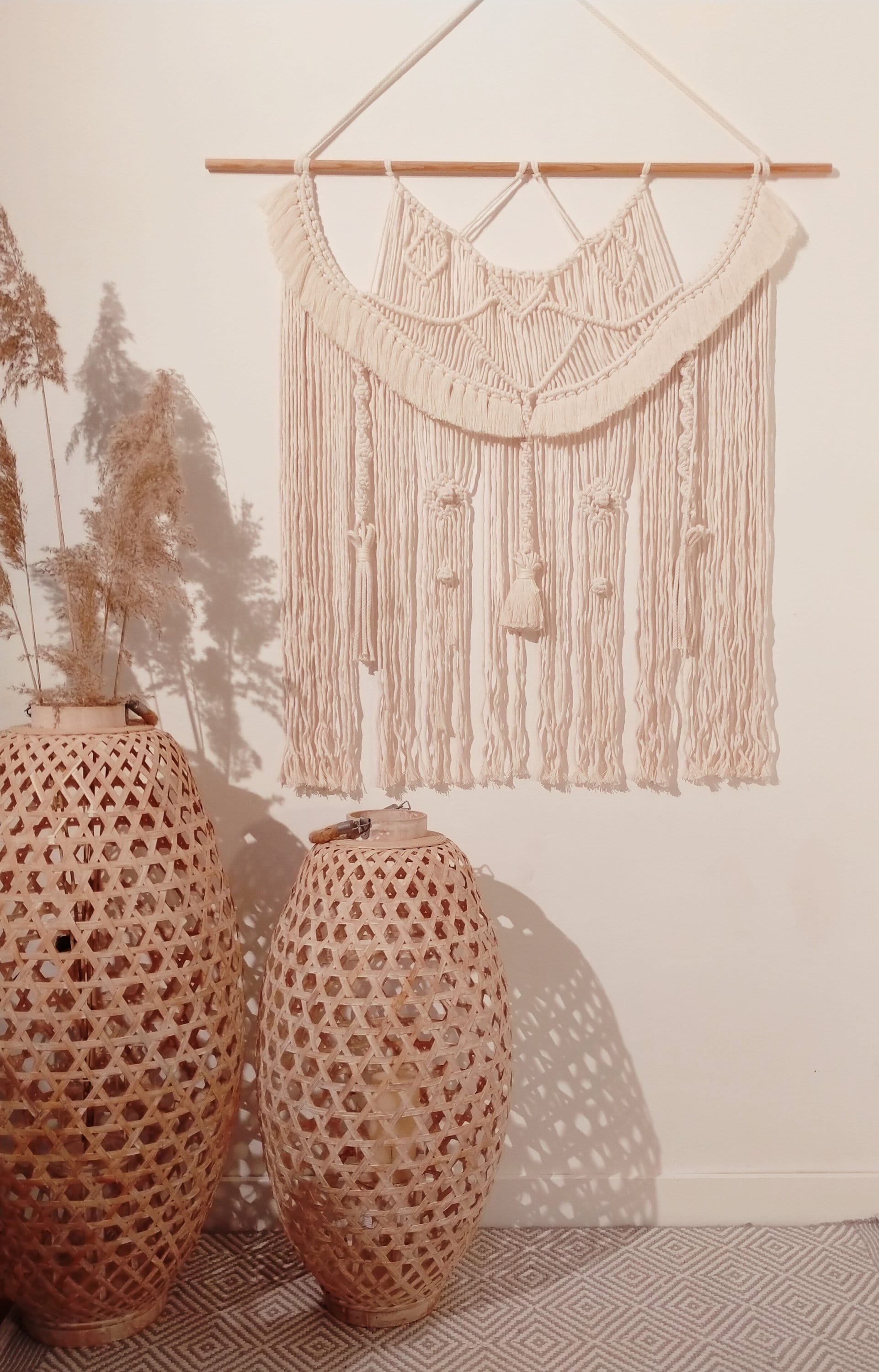 Tapiz macramé estilo boho macramé para pared algodón natural Etsy