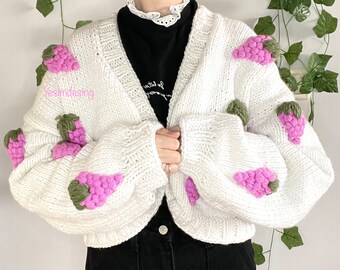 アウターその他 YESEYESEE Grid Knit Cardigan Grape il_340x270.4374335702_mxez.jpg
