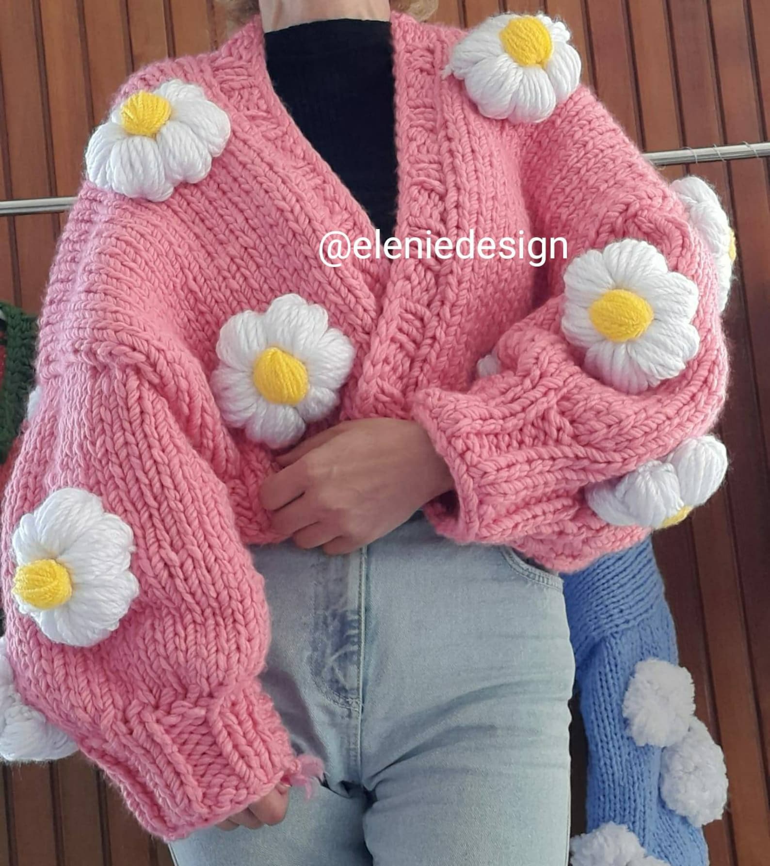 Handmade Daisy Cardigan for Women Cardigan for Woman Cropped Etsy