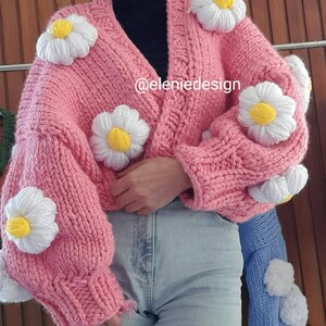 Handmade Daisy Cardigan for Women Cardigan for Woman Cropped - Etsy