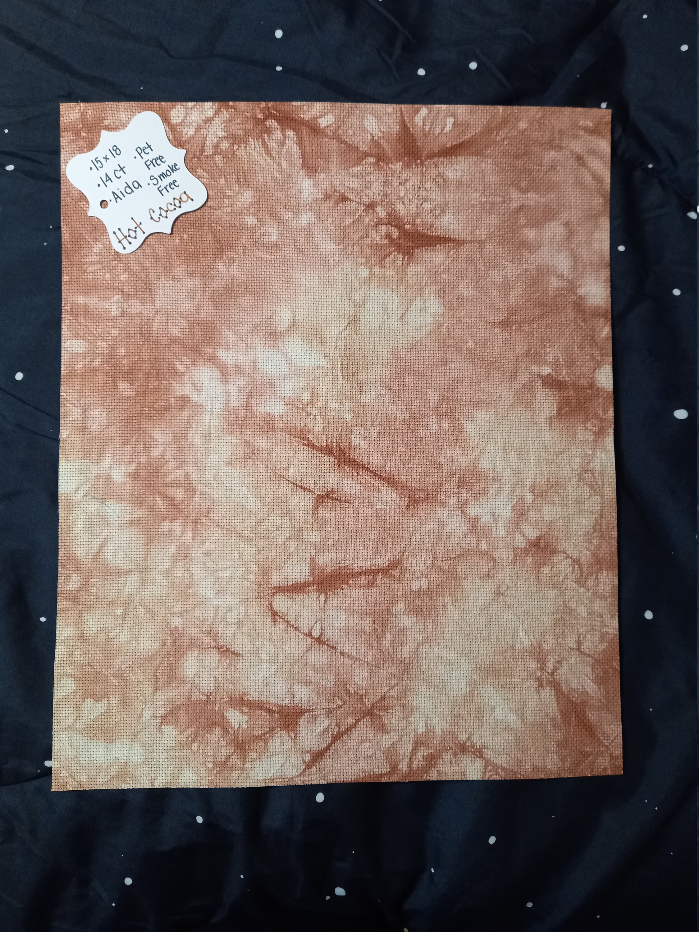 Hand Dyed Cross Stitch Fabric 14ct Aida Cocoa brown and Camel Etsy