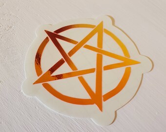Holographic Pentagram Decal, Witchcraft Decal, Pentagram Decal, Grimoire Decal, Planner Decal, Window Decal, Witchy Decal, Tumbler Decal
