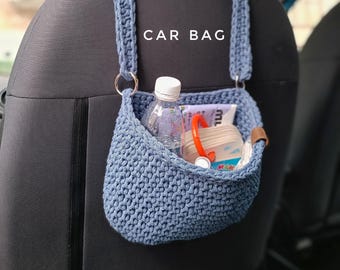 Boho cute car accessories, trash can, crochet car basket, car garbage can