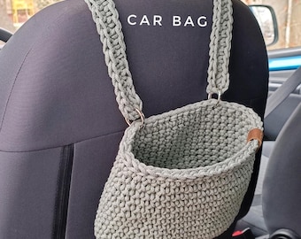 Boho cute car accessories, trash can, crochet car basket, car garbage can