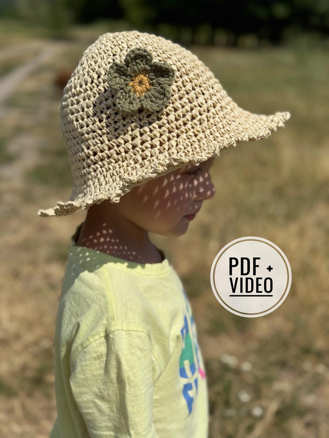 Crochet Summer Bucket Hat Pattern With Flower – Video Tutorial (PDF) - Etsy