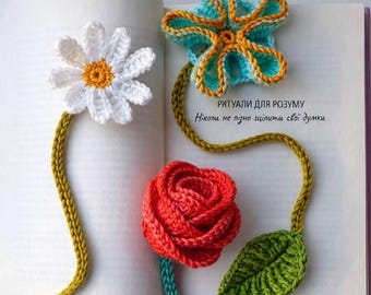 Häkelanleitung – gehäkelte Lesezeichen Blume 4 in 1, PDF + VIDEO