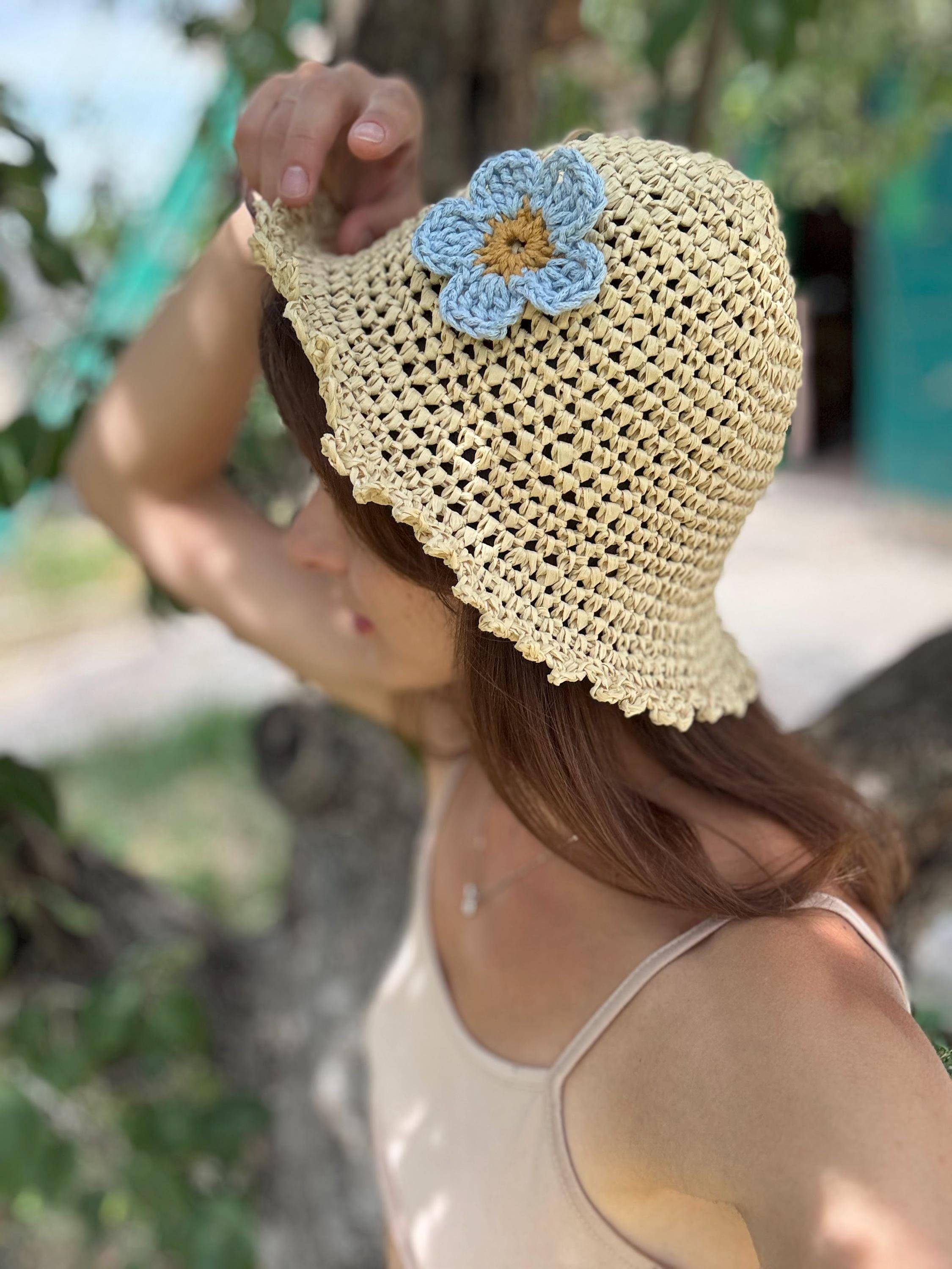 Crochet Summer Bucket Hat Pattern With Flower – Video Tutorial (PDF) - Etsy
