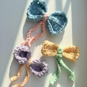 3-in-1 Crochet Bow Pattern | Christmas Ornament, Easy & Modern Bows for Clips, Keychainsю, Hair Accessory