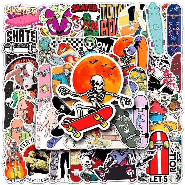 Decal Stickers Of Skateboard (Metallic Silver) (Set Of 2) Luxury
