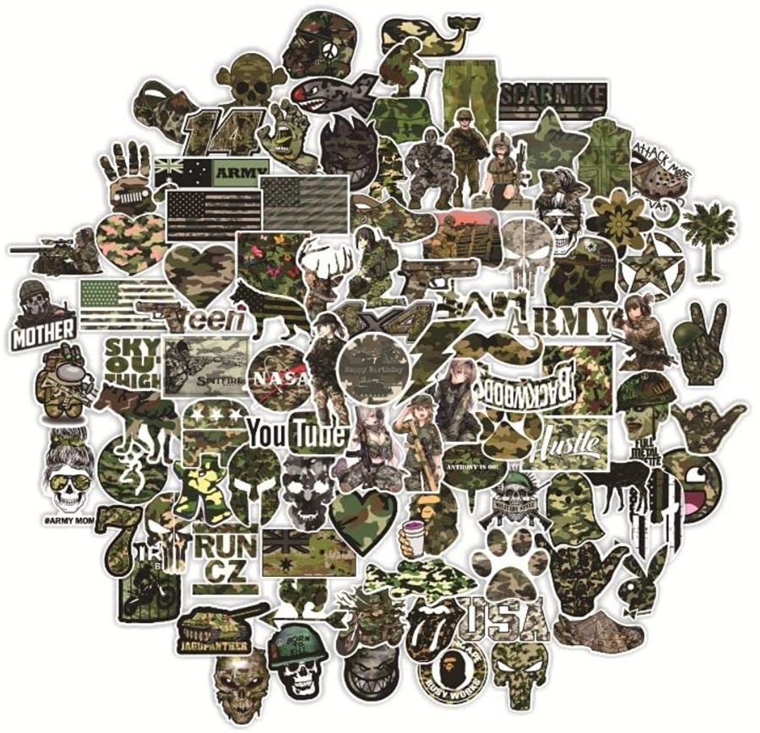 100PCS Camouflage Stickers Army Military Stickers for Etsy