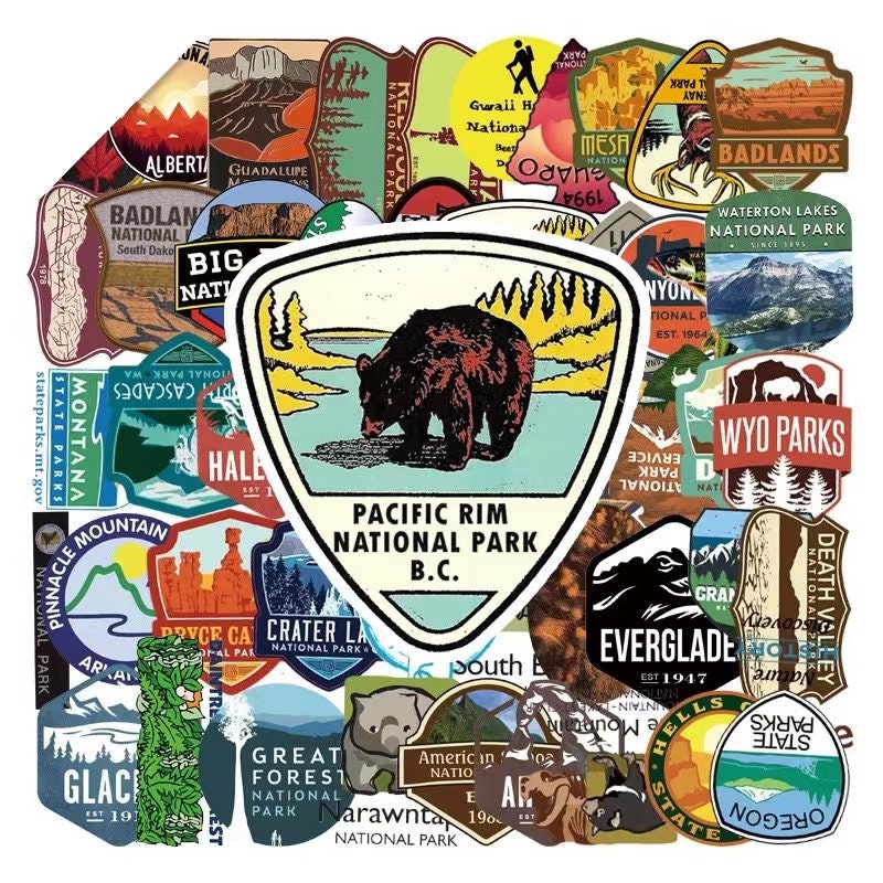 100pcs Adventure Outdoor Nature View National Stickers Decorative ...