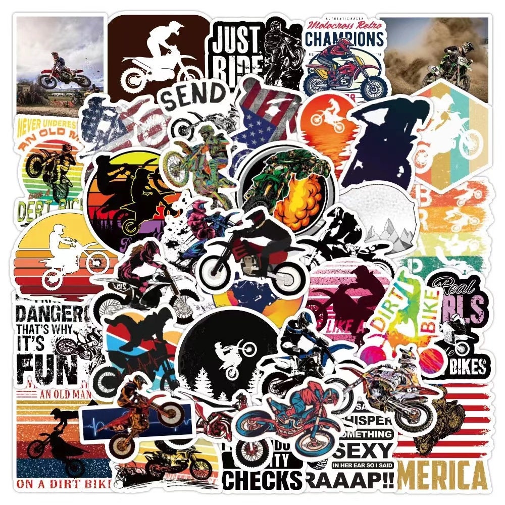 Pack of Waterproof Stickers and Decals Bikes MOTO Vinyl Waterproof Stickers  for Skateboard Computer Stickers 