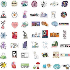 50/100pcs Laboratory Science Chemistry Stickers Physics Biology ...