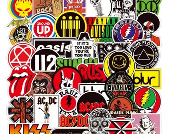 100Pcs Vinyl Punk Retro Metal Heavy Rock n Roll Vintage Music Band Stickers Bomb 