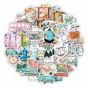 50pcs Outdoor Bag Travel Stationery Decoration Art Stickers Pack for Laptop Decals Wall Art Home Decor Stickers