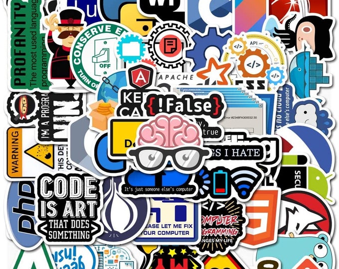 50/100pcs Coding Programming Stickers Developers Coders Programmers ...