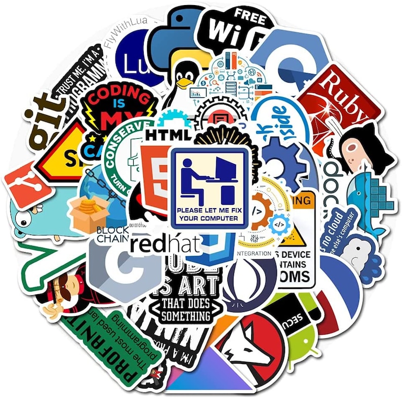 50/100pcs Coding Programming Stickers Developers Coders - Etsy