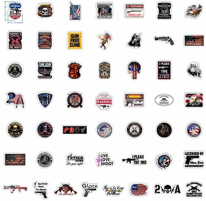 50pcs 2nd Amendment Stickers Laptop Helmet Bike Skateboard - Etsy